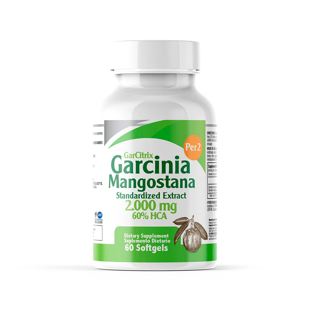 Garcinia Mangostana 2000 mg Extracto de Garcinia 60 Softgels Healthy America