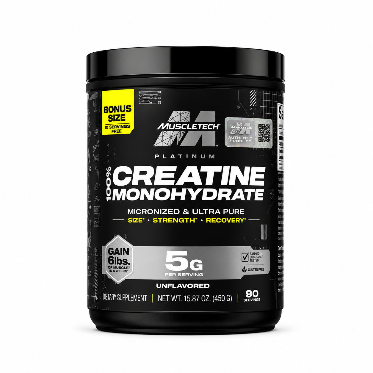 Creatina Platinum Muscletech 450 gramos 90 servicios