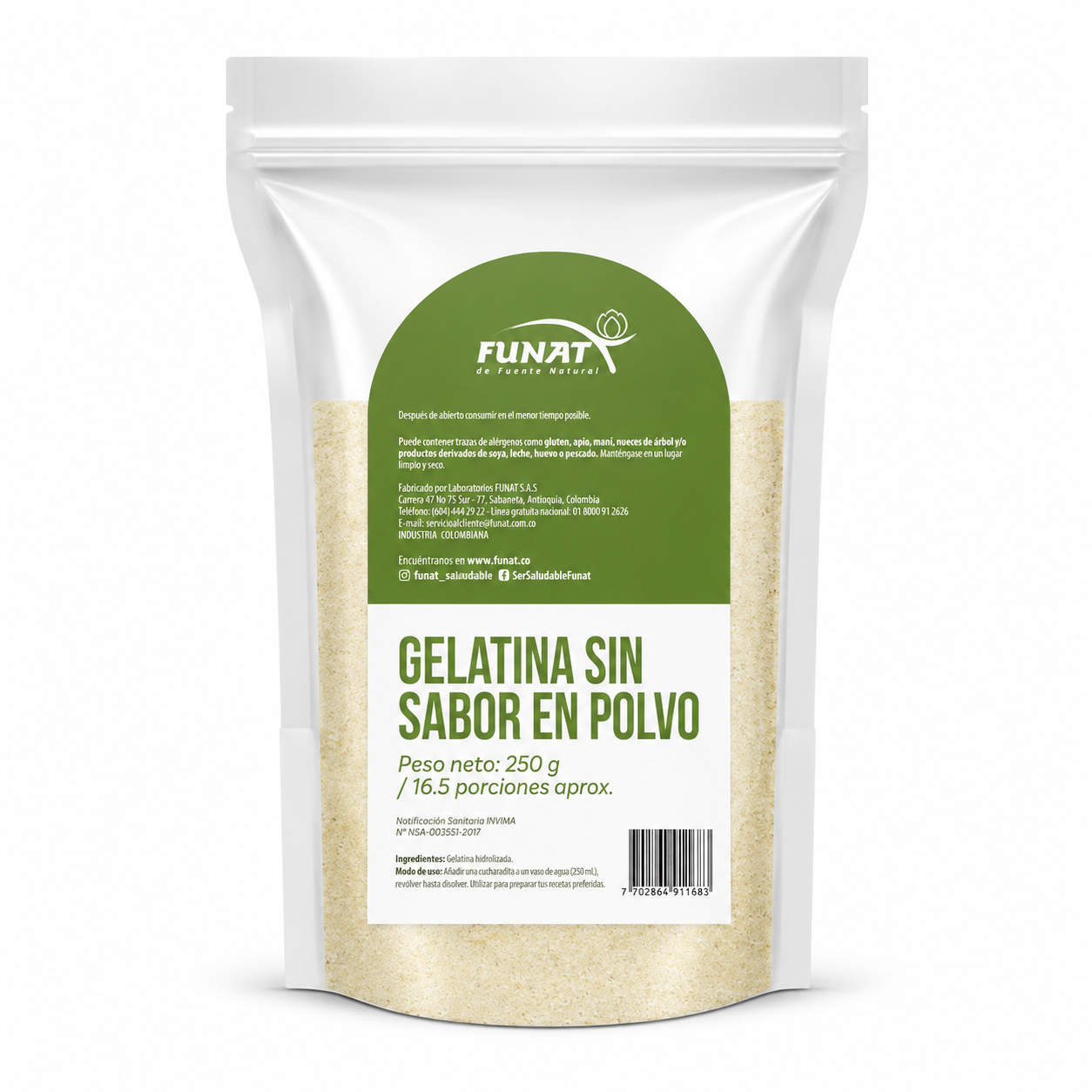 Gelatina Sin Sabor