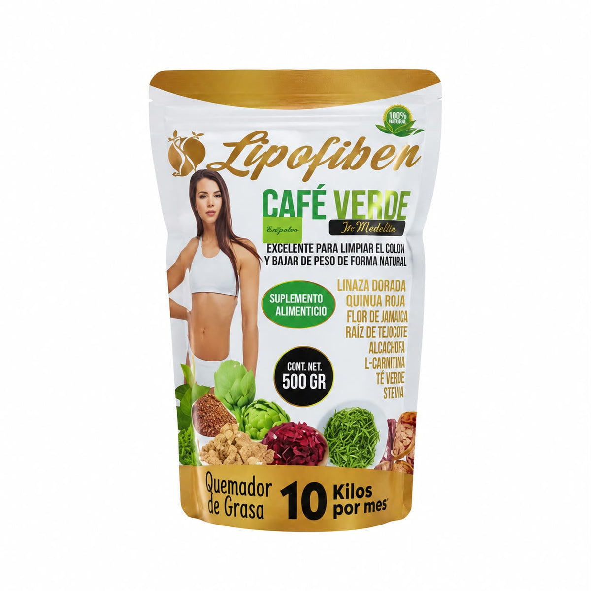 Café Verde Lipofiber 500 g – Complemento para el Bienestar y la Alimentación Saludable