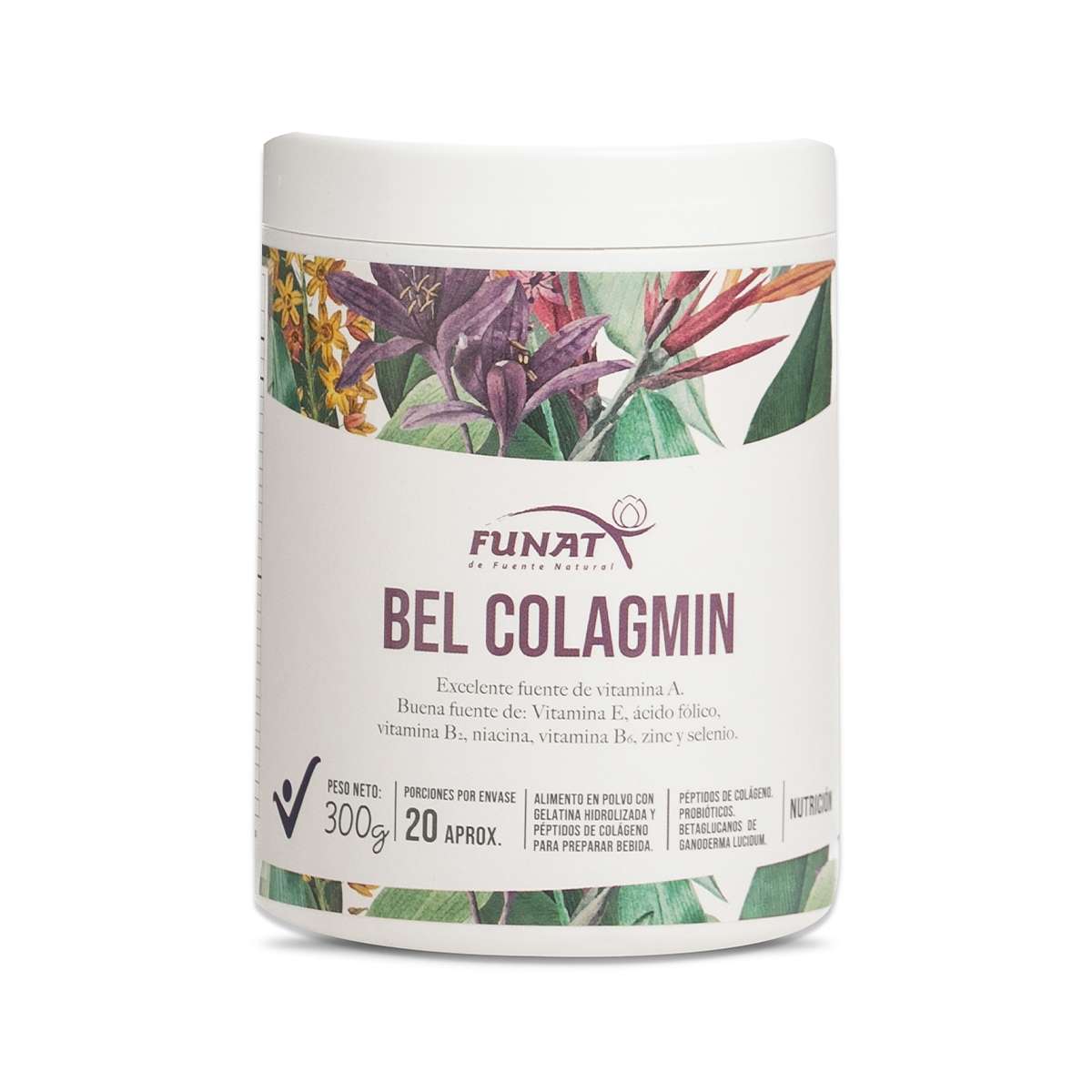 Bel Colagmin 300 g Funat – 10.000 mg de Colágeno por Porción con Vitaminas y Minerales