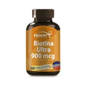 Biotina Ultra 900 mcg 60 Softgels Funat – Biotina + Vitamina A para Cabello, Piel y Uñas