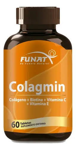 Colagmin 60 Tabletas Funat – Colágeno, Biotina y Vitaminas C y E para tu Rutina de Belleza