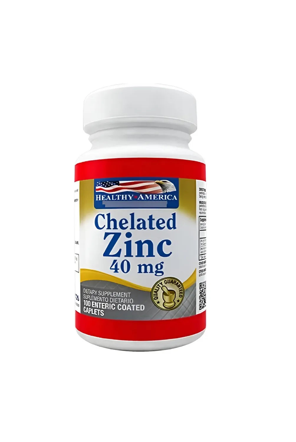 Chelated Zinc 40 mg Zinc Quelado 100 Tabletas Healthy America